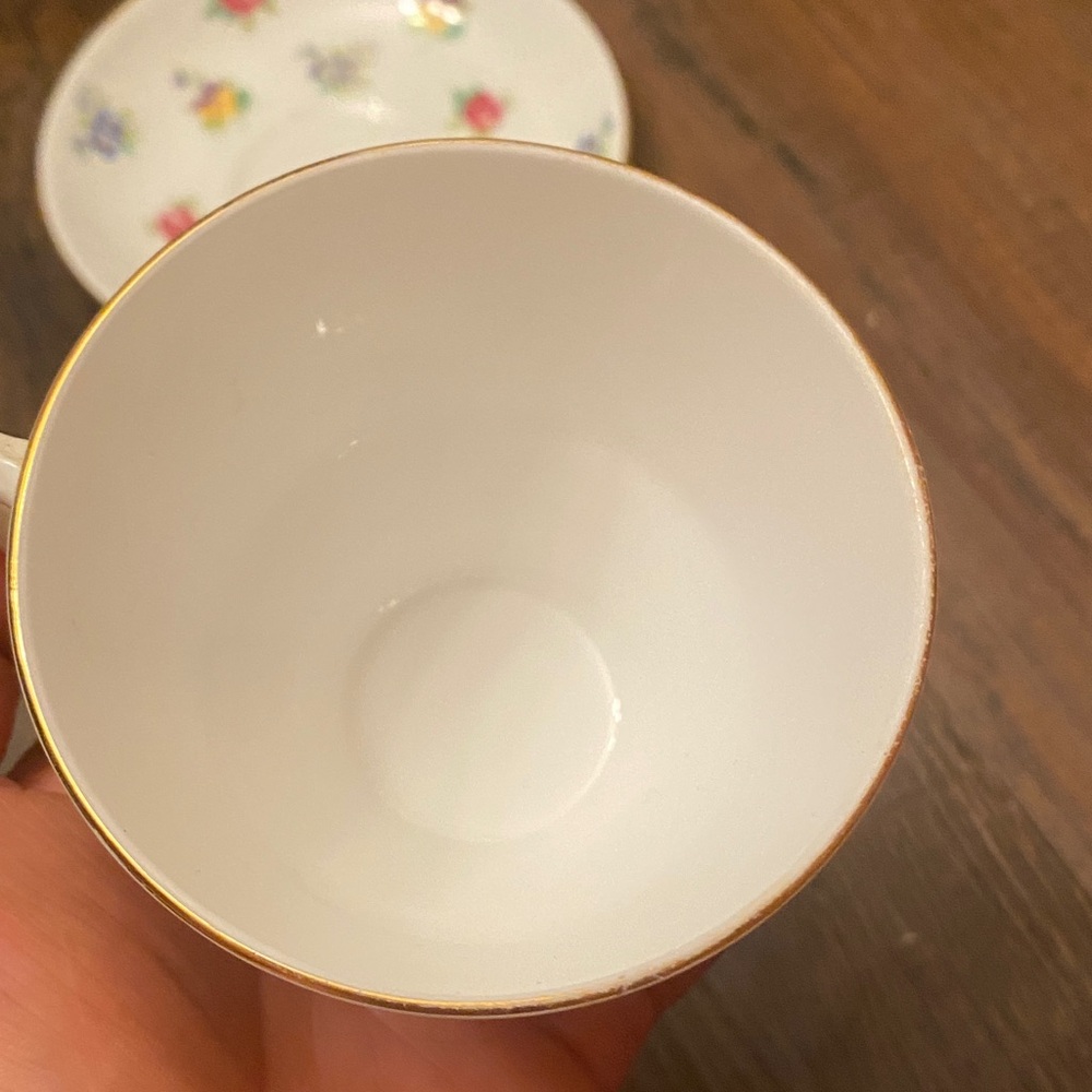 Charming Floral White Mug and Saucer Set - Picture 5 of 8